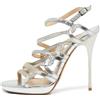 Jimmy Choo Pre-Owned - Sandali in pelle 120mm - Donna - pelle/pelle/pelle - 38 - Argento