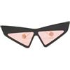 Gucci Pre-Owned - Occhiali da sole cat-eye con decorazione - Donna - metallo/acetato - Taglia unica - Nero