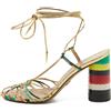 Christian Dior Pre-Owned - Sandali con tacco e cinturini - Donna - pelle/pelle lucida/pelle - 40.5 - Toni neutri