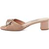Miu Miu Pre-Owned - Sandali con cristalli 45mm - Donna - tessuto/pelle/pelle - 38.5 - Toni neutri