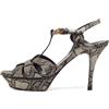 Saint Laurent Pre-Owned - Sandali Tribute in pelle verniciata con plateau 2024 - Donna - pelle lucida/pelle lucida/pelle lucida - 39.5 - Nero