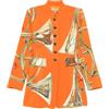 Hermès Pre-Owned - Giacca in seta con motivo corno anni '80 - Donna - seta/acetato - 38 - Arancione