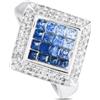 LB Exclusive - Anello in oro bianco 14 carati con zaffiri e diamanti - Donna - diamanti/oro bianco 14kt/zaffiri - Taglia unica - Argento