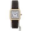Cartier - Santos-Dumont 32mm Pre-owned 1980 - Donna - vetro minerale (pietre e gemme)/pelle/oro giallo - Taglia unica - Bianco
