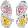 LB Exclusive - Orecchini in oro bianco 14 carati con zaffiri - Donna - zaffiri rosa/zaffiro giallo/oro bianco 14kt - Taglia unica - Argento