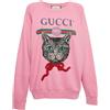 Gucci Pre-Owned - Felpa con stampa gatto - Donna - cotone - M - Rosa