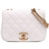 CHANEL Pre-Owned - Borsa a spalla piccola in pelle di agnello trapuntata con catena 2021-2025 - Donna - pelle di agnello - Taglia unica - Bianco