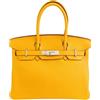Hermès Pre-Owned - Borsa a mano Birkin Retourne 30 in pelle Clemence 2009 - Donna - pelle di vitello - Taglia unica - Giallo