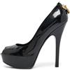 Louis Vuitton Pre-Owned - Pumps Oh Really! in pelle verniciata con punta aperta 150mm - Donna - pelle lucida/pelle/pelle - 37.5 - Nero