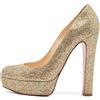 Christian Louboutin Pre-Owned - Pumps Bibi 140mm - Donna - pelle/Glitter/pelle - 38 - Oro