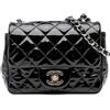 CHANEL Pre-Owned - Borsa a tracolla squadrata Classic mini con finitura lucida e battente 2014-2015 - Donna - pelle lucida - Taglia unica - Nero