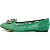 Dolce & Gabbana Pre-Owned - Ballerine con pizzo - Donna - rete (mesh)/tessuto/pelle/pelle - 40 - Verde
