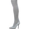 VETEMENTS - Stivali in pelle sopra il ginocchio 115mm - Donna - tessuto/tessuto/pelle di vitello/pelle di vitello - 37 - Grigio