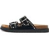 DSQUARED2 - Sandali con doppia fascia e borchie - Uomo - pelle di vitello/pelle scamosciata di vitello/gomma - 42 - Nero