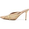 Malone Souliers - Mules a punta 90mm - Donna - pelle/rete (mesh)/pelle/pelle - 38 - Oro