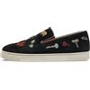 Christian Louboutin Pre-Owned - Sneakers senza lacci con ricamo - Uomo - pelle di vitello/gomma/pelle scamosciata di vitello - 40.5 - Nero