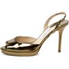 Jimmy Choo Pre-Owned - Sandali slingback in pelle verniciata 105mm - Donna - pelle di vitello/pelle metallizzata/pelle di vitello - 38 - Oro