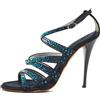 Giuseppe Zanotti Vintage - Sandali con cristalli Pre-owned 100mm - Donna - raso/pelle di vitello/pelle di vitello - 37.5 - Nero