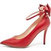 Gucci Pre-Owned - Pumps con fiocco 100mm - Donna - pelle di vitello/pelle di vitello/pelle di vitello - 38 - Rosso