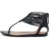 Alaïa Pre-Owned - Sandali in pelle con suola piatta - Donna - pelle lucida/gomma sintetica/pelle lucida - 37.5 - Nero
