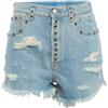 Gucci Pre-Owned - Shorts denim con effetto vissuto - Donna - cotone - M - Blu