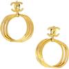 CHANEL Pre-Owned - Orecchini a clip con cerchi pendenti 1996 - Donna - placcatura in oro - Taglia unica