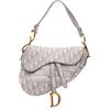 Christian Dior Pre-Owned - Borsa a spalla Saddle in tela con ricamo e motivo Oblique 2020 - Donna - tela - Taglia unica - Grigio