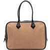 Hermès Pre-Owned - Borsa a mano Plume 32 in pelle Clemence e tela Toile 2003 - Donna - tela/pelle di vitello - Taglia unica - Marrone