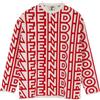 Fendi Pre-Owned - x Marc Jacobs Maglione con logo jacquard anni 2010 - Uomo - viscosa/poliammide/poliestere/spandex/elastam - 36 - Rosso
