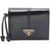 Prada Pre-Owned - Portafoglio bi-fold Soft Lux anni 2020 - Donna - pelle di vitello - Taglia unica - Nero