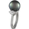 LB Exclusive - Anello in platino con perla di Tahiti e diamanti - Donna - perle/platino/diamanti - Taglia unica - Argento