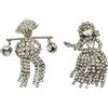 Jennifer Gibson Jewellery - Spilla Pakula Figural con strass anni '50 - Donna - vetro/metallo - Taglia unica - Argento