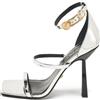 Versace Pre-Owned - Sandali Medusa con spilla da balia 120mm - Donna - pelle/pelle/pelle lucida - 39 - Argento