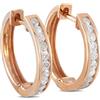 LB Exclusive - Orecchini a cerchio in oro rosa 14 carati con diamanti - Donna - diamanti/oro rosa 14kt - Taglia unica