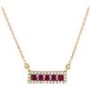 LB Exclusive - Collana in oro giallo 14 carati con diamanti e rubini - Donna - rubino/oro giallo 14kt/diamanti - Taglia unica