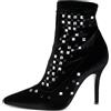 Giuseppe Zanotti Vintage - Stivaletti con cristalli 105mm - Donna - pelle di vitello/tessuto/velluto/pelle di vitello - 36 - Nero