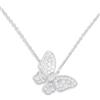 LB Exclusive - Collana Butterfly in oro bianco 18 carati con diamanti - Donna - diamanti/oro bianco 18kt - Taglia unica - Argento