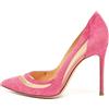 Gianvito Rossi - Pumps con inserti in pelle scamosciata Pre-owned 100mm - Donna - rete (mesh)/pelle/pelle/pelle scamosciata - 37 - Rosa