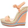 Christian Louboutin Pre-Owned - Sandali Duplice con zeppa 130mm - Donna - pelle di vitello/pelle di vitello/pelle scamosciata di vitello - 38 - Rosa