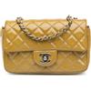 CHANEL Pre-Owned - Borsa a tracolla rettangolare Classic Single Flap mini con finitura lucida 2014 - Donna - pelle lucida - Taglia unica - Giallo