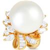 LB Exclusive - Anello in oro giallo 18 carati con perla e diamanti - Donna - perle/oro giallo 18kt/diamanti - Taglia unica