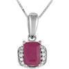 LB Exclusive - Collana in oro bianco 14 carati con diamanti e rubini - Donna - oro bianco 14kt/diamanti/rubino - Taglia unica - Argento