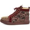 Christian Louboutin Pre-Owned - Sneakers con decorazione - Donna - velluto/pelle di vitello/pelle verniciata/gomma - 37.5 - Rosso
