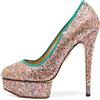 Charlotte Olympia - Pumps con glitter Pre-owned 155mm - Donna - Glitter/pelle/pelle - 38 - Toni neutri