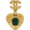 CHANEL Pre-Owned - Spilla Gripoix CC Heart 1994 - Donna - placcatura in oro - Taglia unica
