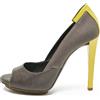 Balenciaga Pre-Owned - Pumps a punta aperta 120mm - Donna - pelle/tela/pelle/pelle/gomma - 37.5 - Grigio