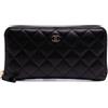 CHANEL Pre-Owned - Portafoglio CC in pelle Caviar trapuntata con zip 2016-2017 - Donna - pelle caviar - Taglia unica - Nero