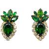 Jennifer Gibson Jewellery - Orecchini con cristalli anni '50 - Donna - smeraldo/metallo placcato in oro/cristalli - Taglia unica