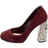 Miu Miu Pre-Owned - Pumps in pelle scamosciata con decorazione 100mm - Donna - pelle/pelle scamosciata - 35 - Rosso