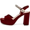 Miu Miu Pre-Owned - Sandali con plateau 140mm - Donna - pelle/raso/gomma - 39 - Rosso